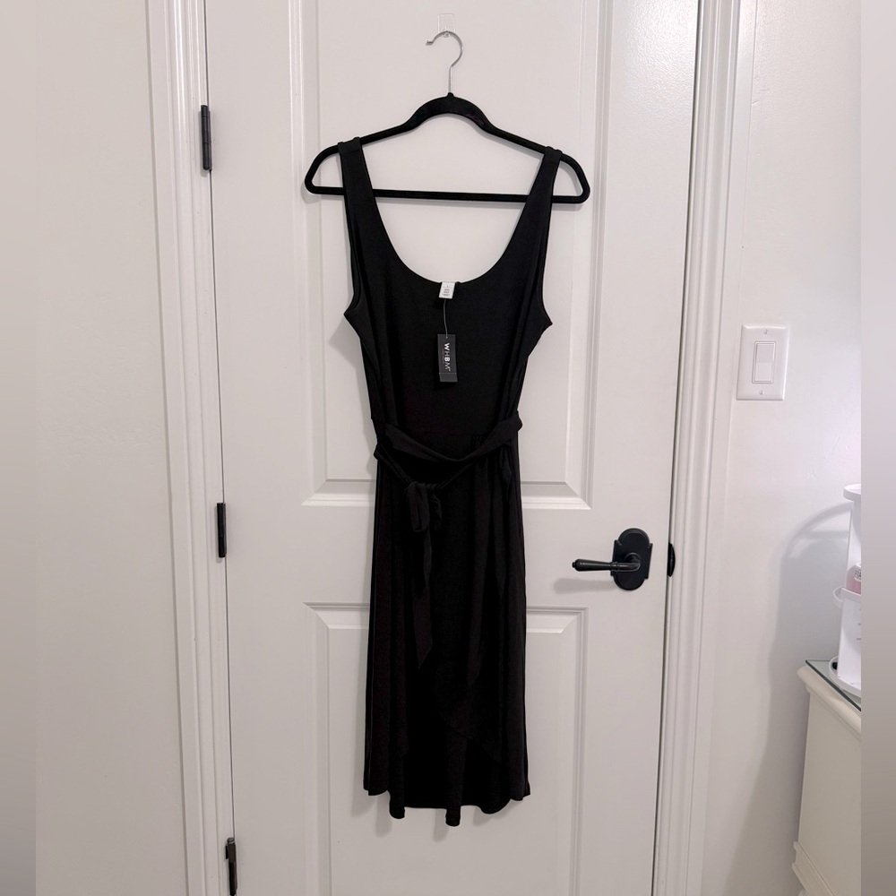 White House Black Market NWT Black faux wrap dress.
